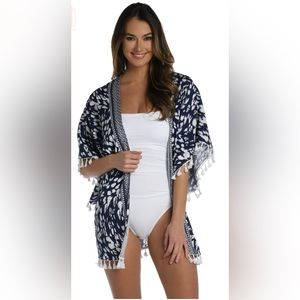 La Blanca Changing Tides Print Kimono OS NWT
